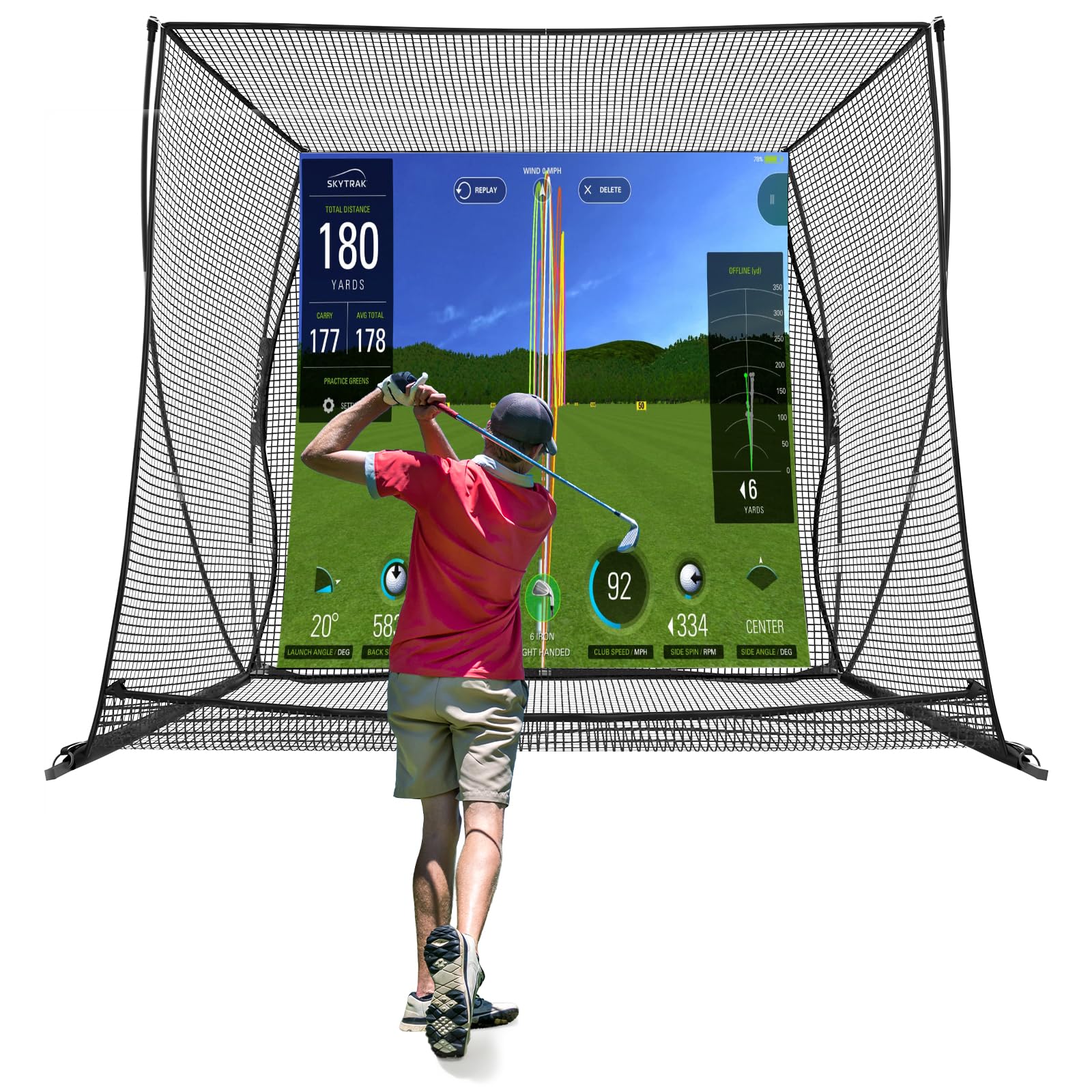 Amazon.com : MOXOW 10 x 8 ft Golf Cage Practice Hitting Net with